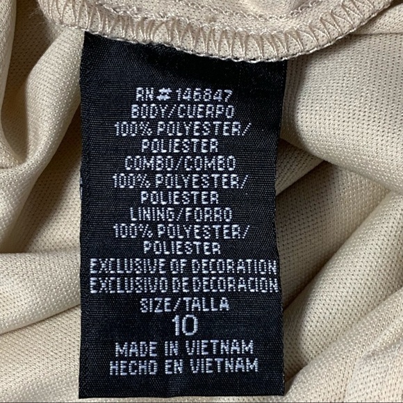 LE BOS | Size 10 | Champagne Embellished Sleeveless Dress & Sheer Jacket NWT - Picture 12 of 15